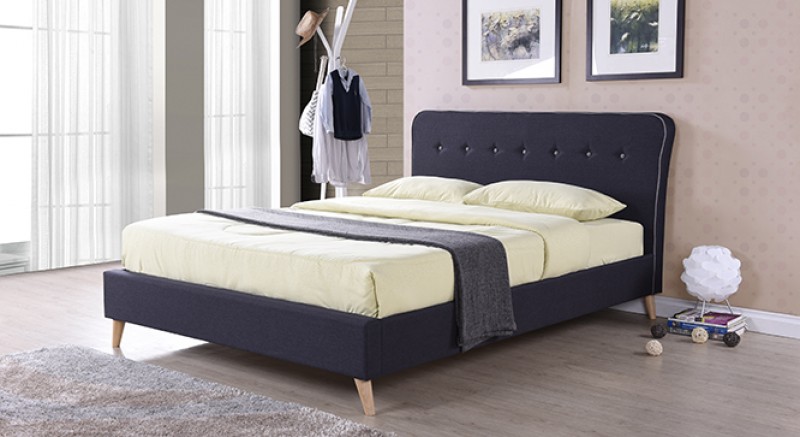 CARBON UPHOLSTERED BED Queen Size  